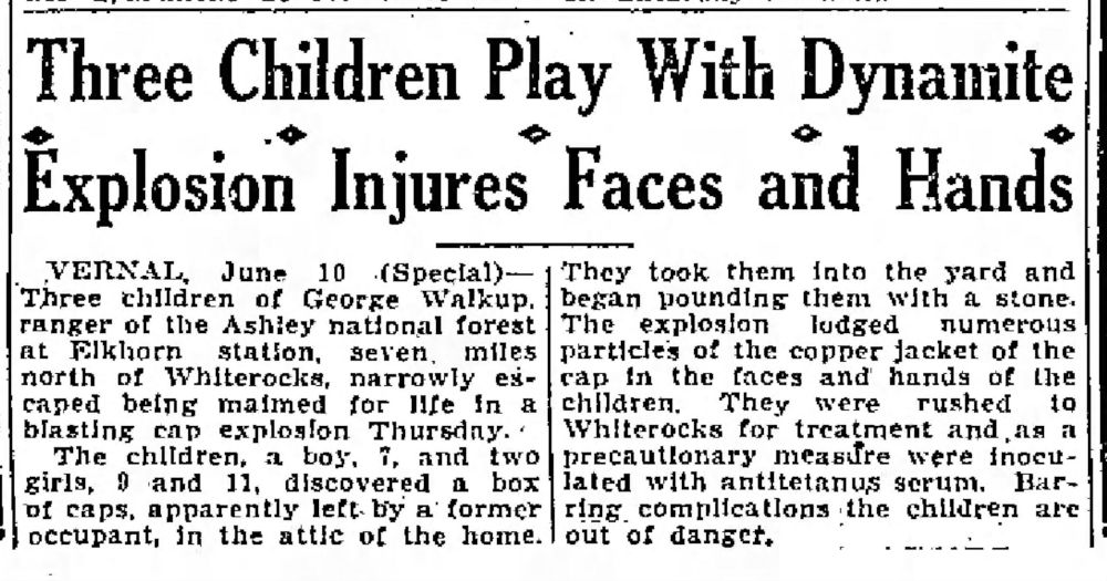 George Walkup Dynmaite news article