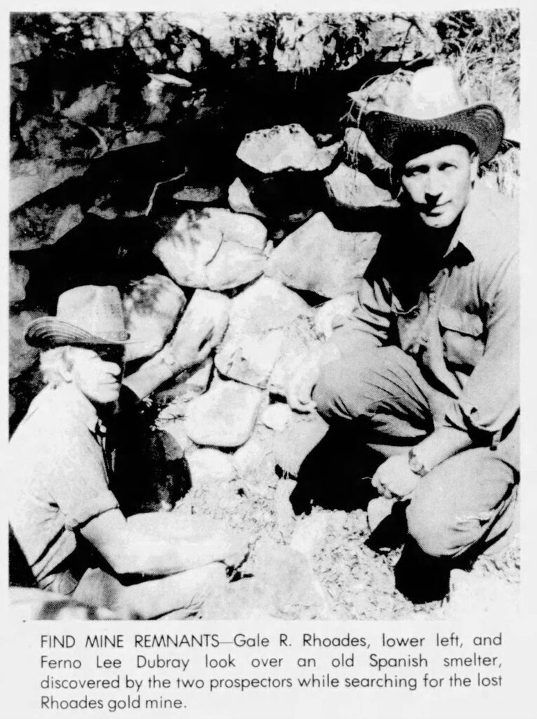 Gale Rhoades and Ferno Dubray at Pole Creek Mine from The Uinta Basin Standard 1977