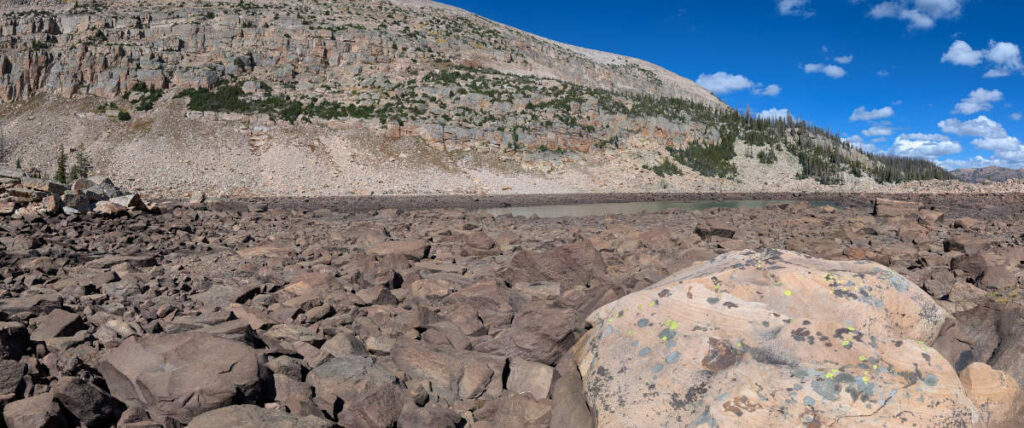 Rock Lake A10 view from a distance showing the many rocks