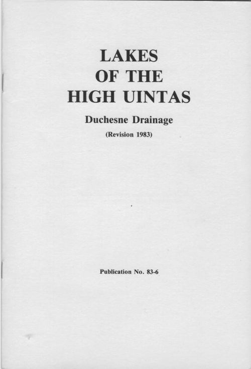 1983 Lakes of the high Uintas Duchesne drainage