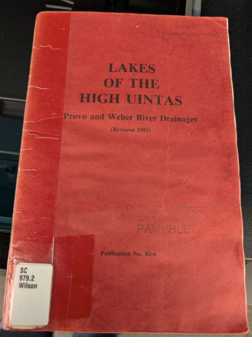 1983 lakes of the high uintas provo and weber river drainages